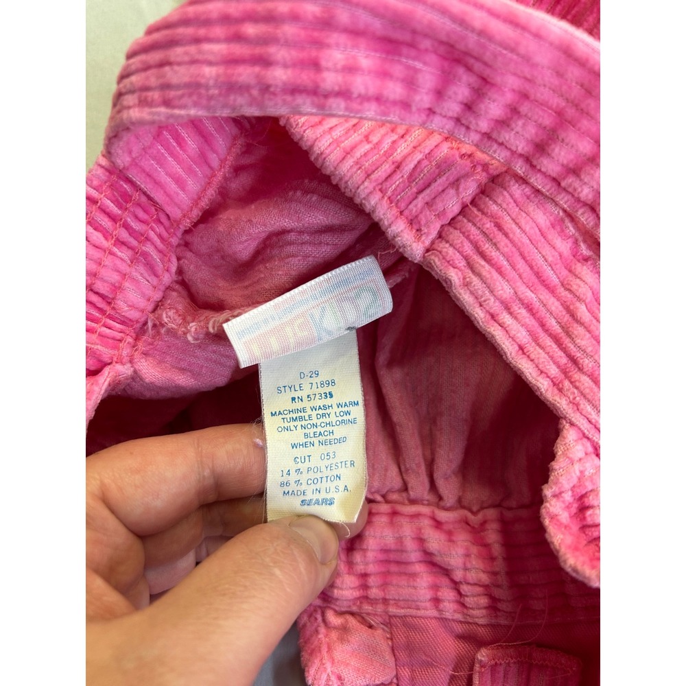 Vintage McKids Pink Corduroy Ruffle Overalls Size 24 Months Made in USA 71898 - Picture 6 of 6